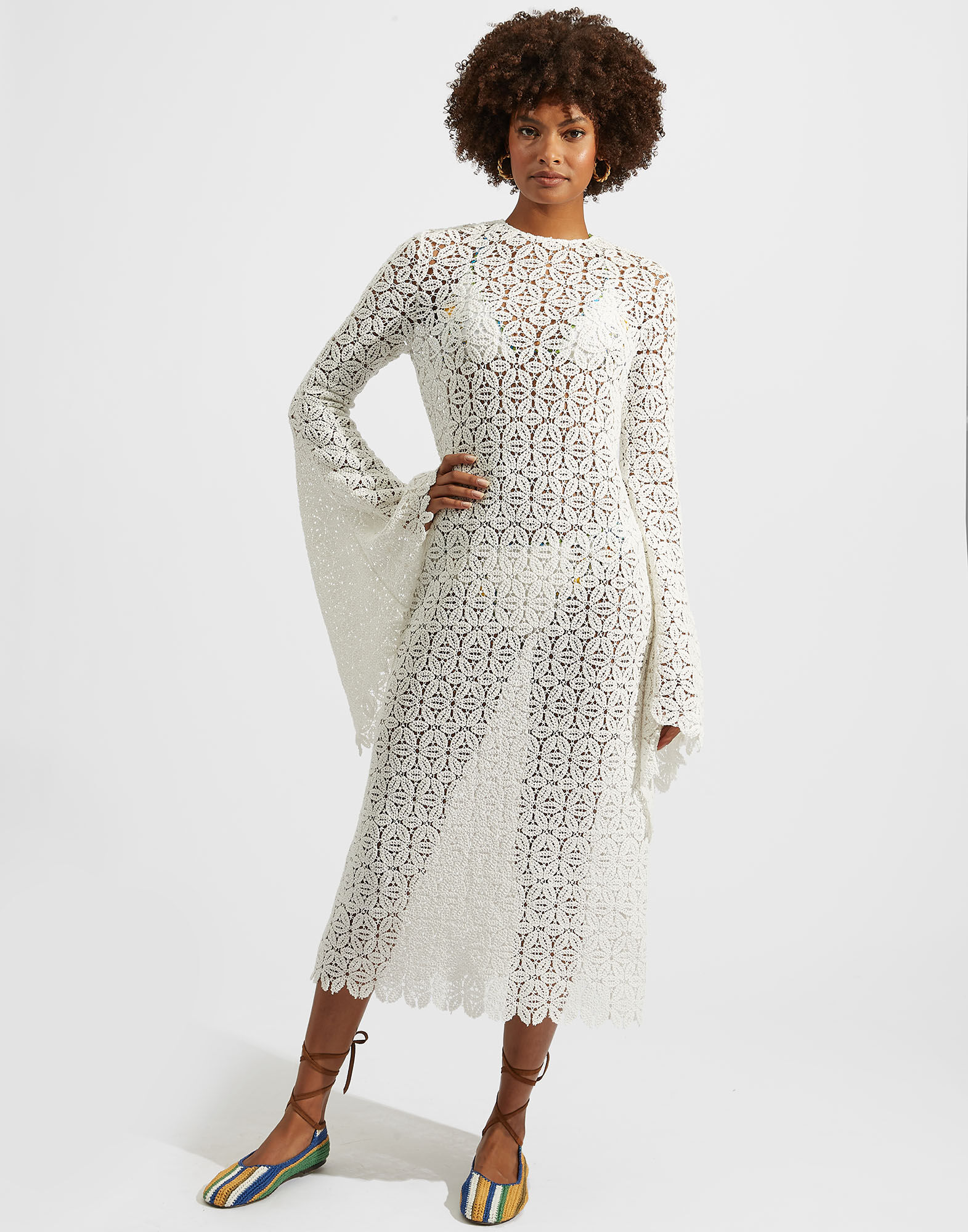 La DoubleJ Costiera Dress Solid White DRE0485LAC002SOLIDWH01