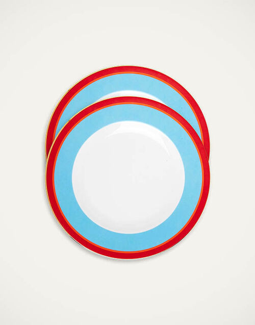 La DoubleJ Dinner Plates Set Of 2 Rainbow Azure DIN0002CER001RAI02BU01