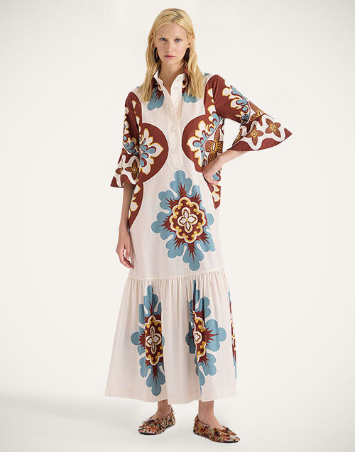 La DoubleJ Artemis Dress Palazzo Placée Chocolate DRE0201COT015PAL08BR07