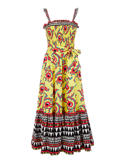 LaDoubleJ Smock Dress Cartwheel Giallo DRE0262COT015CRW0004