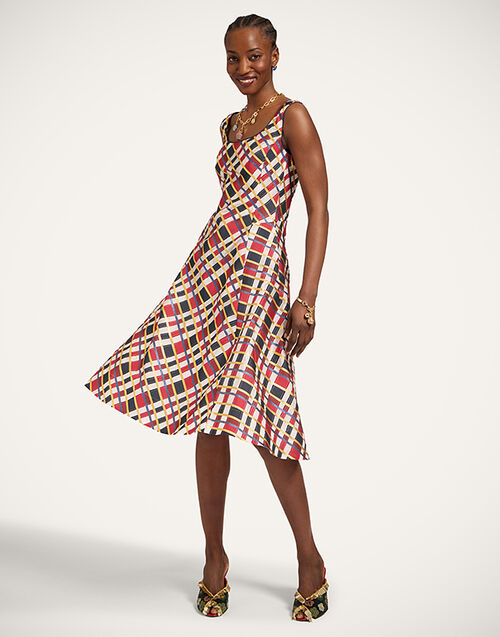 La DoubleJ Sophia Dress Windowpane Red DRE1064JCQ136WIP01RE01