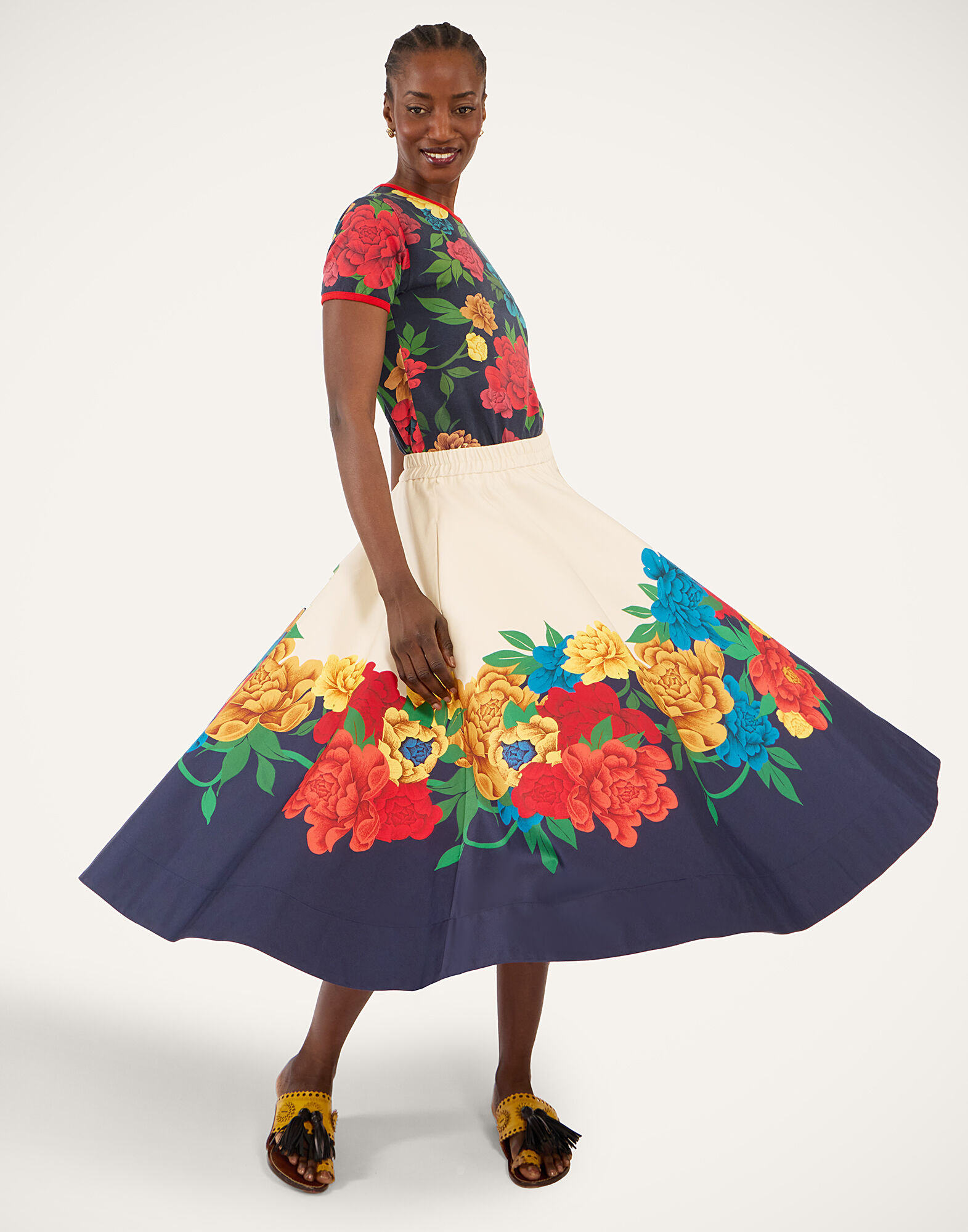 La DoubleJ Ballerina Skirt Princess Peony Plac&eacute;e Ivory SKI0199COT094PPE02WH04