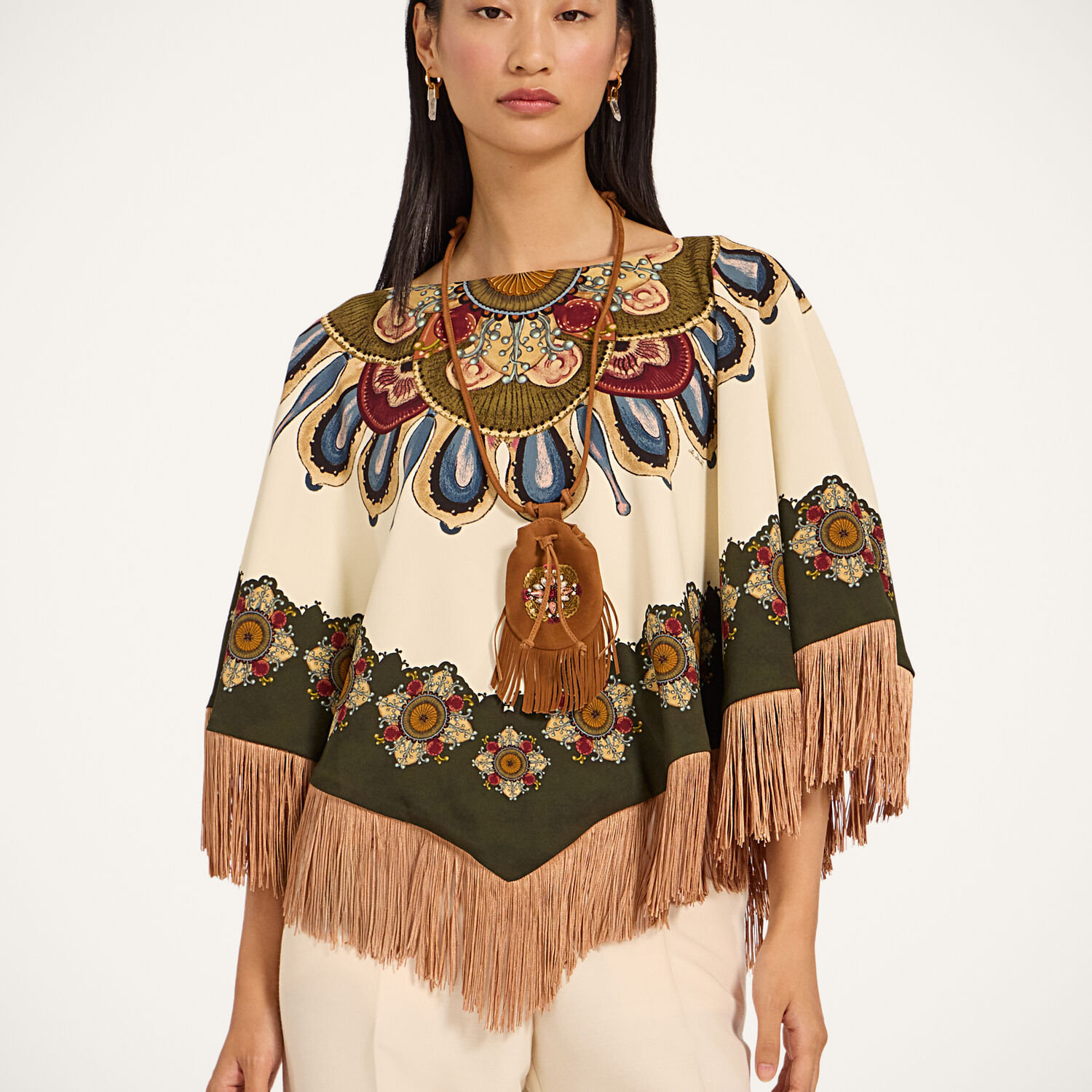 La DoubleJ Gorgeous Gifts gend - Reversible Mini Poncho Nucleus Placée Off White One Size 96% Viscose 4% Elastane