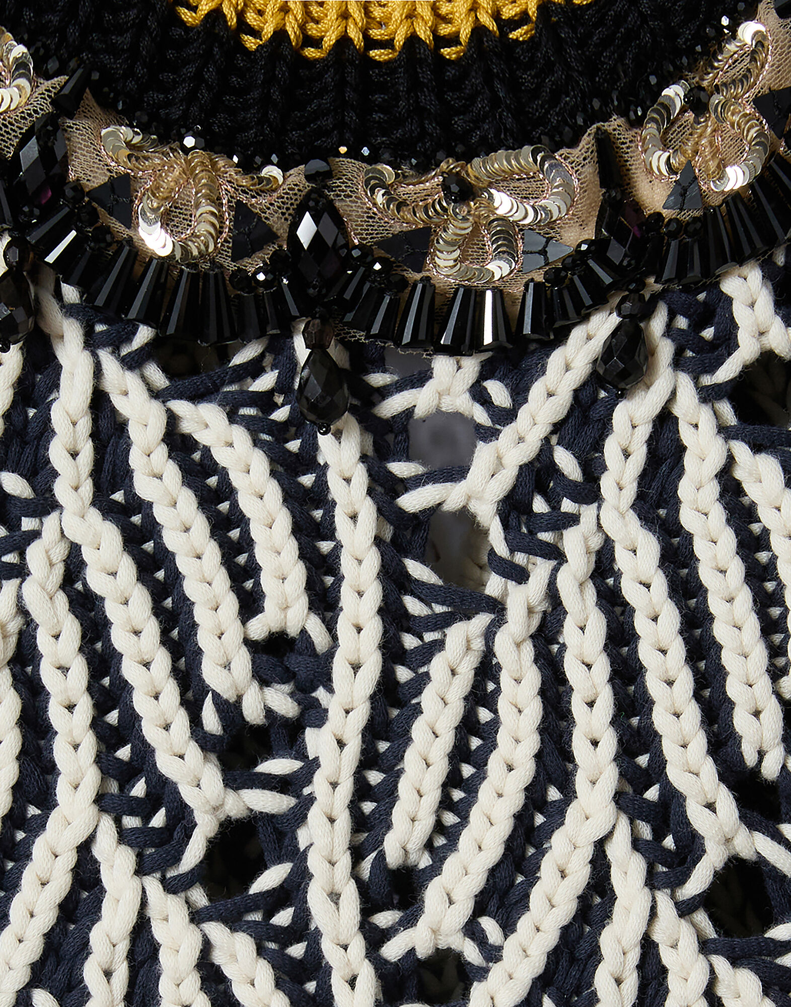 La DoubleJ Picture Top Bicolor Navy & Ecru PUL0366KNI198VA470BU06