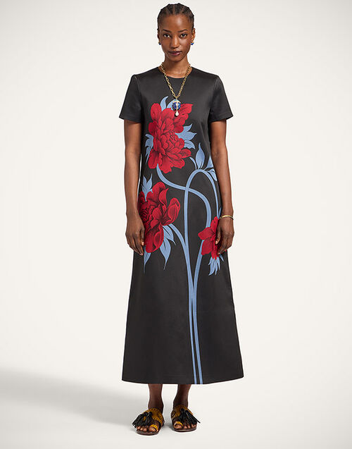 La DoubleJ Swing Dress Peonies Blue DRE0001JCQ135PEO09BU03