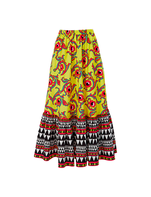 LaDoubleJ Sunset Skirt Cartwheel Giallo SKI0056COT015CRW0004
