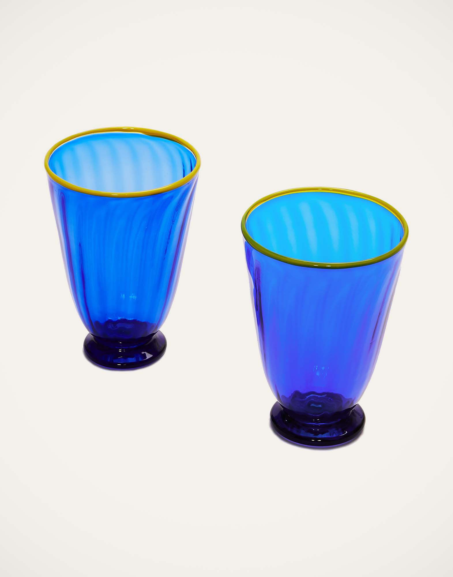La DoubleJ Rainbow Glass Set of 2 Blue GLA0014MUR001BLU0001