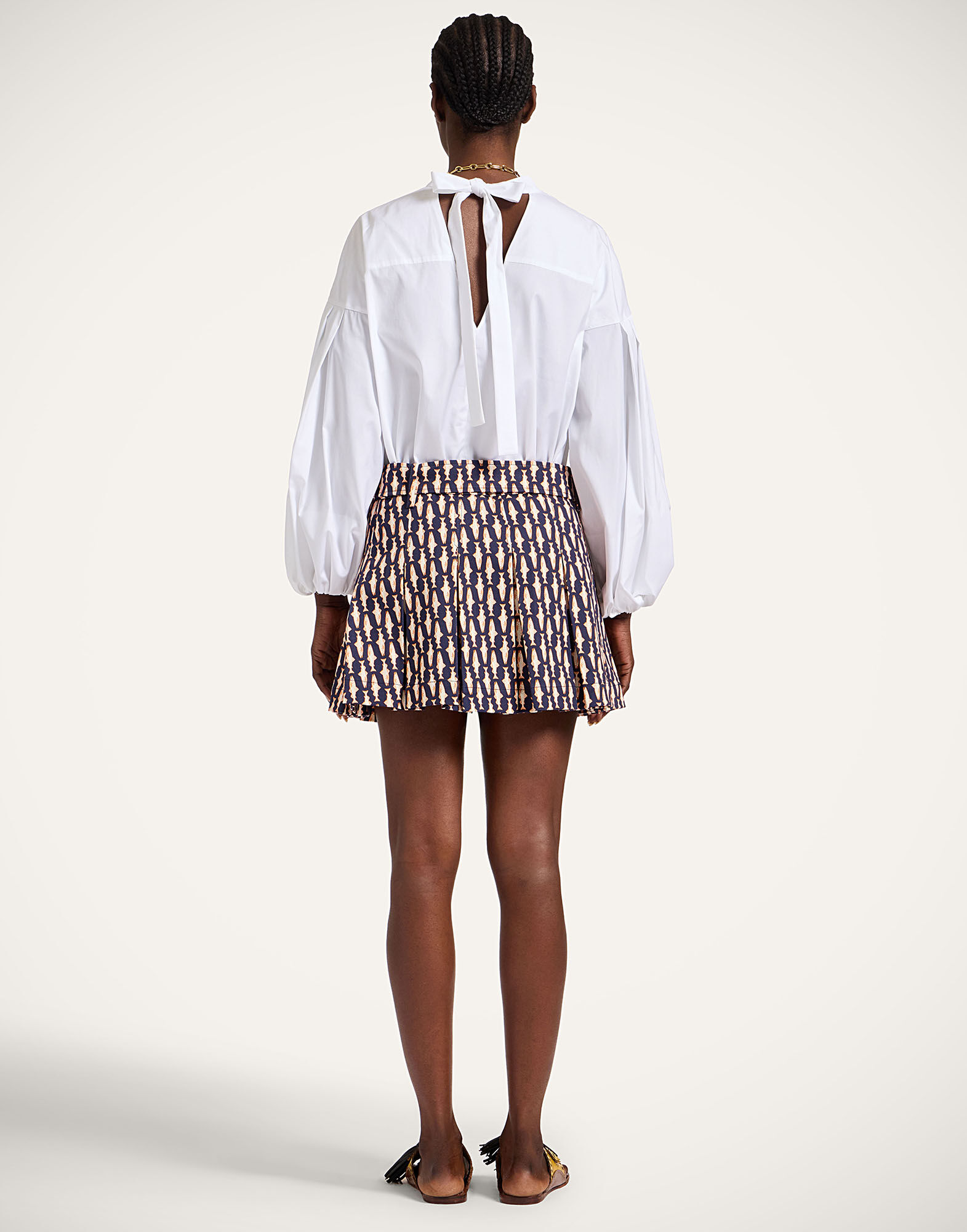 La DoubleJ Roller Skirt Pesciolini Blue SKI0152COT063PES04BU03