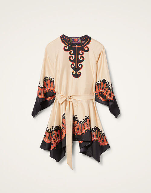 La DoubleJ Malibu Mini Dress Pacific Placée Dark Orange DRE0844SIL001PCF03OR03