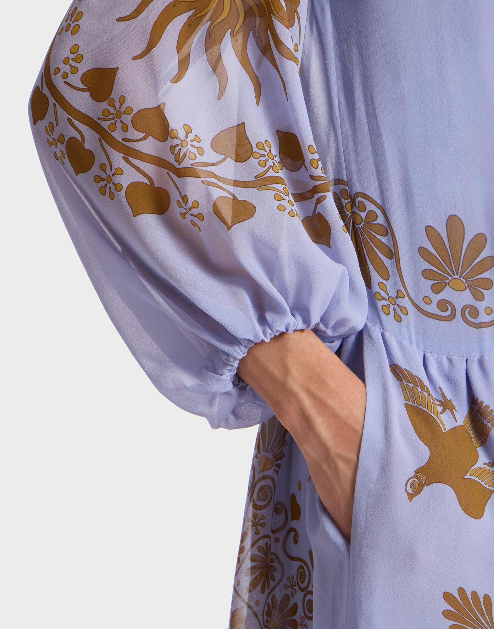 La DoubleJ Athena Dress Olympus Plac&eacute;e Light Blue DRE0618SIL014OLY01BU01