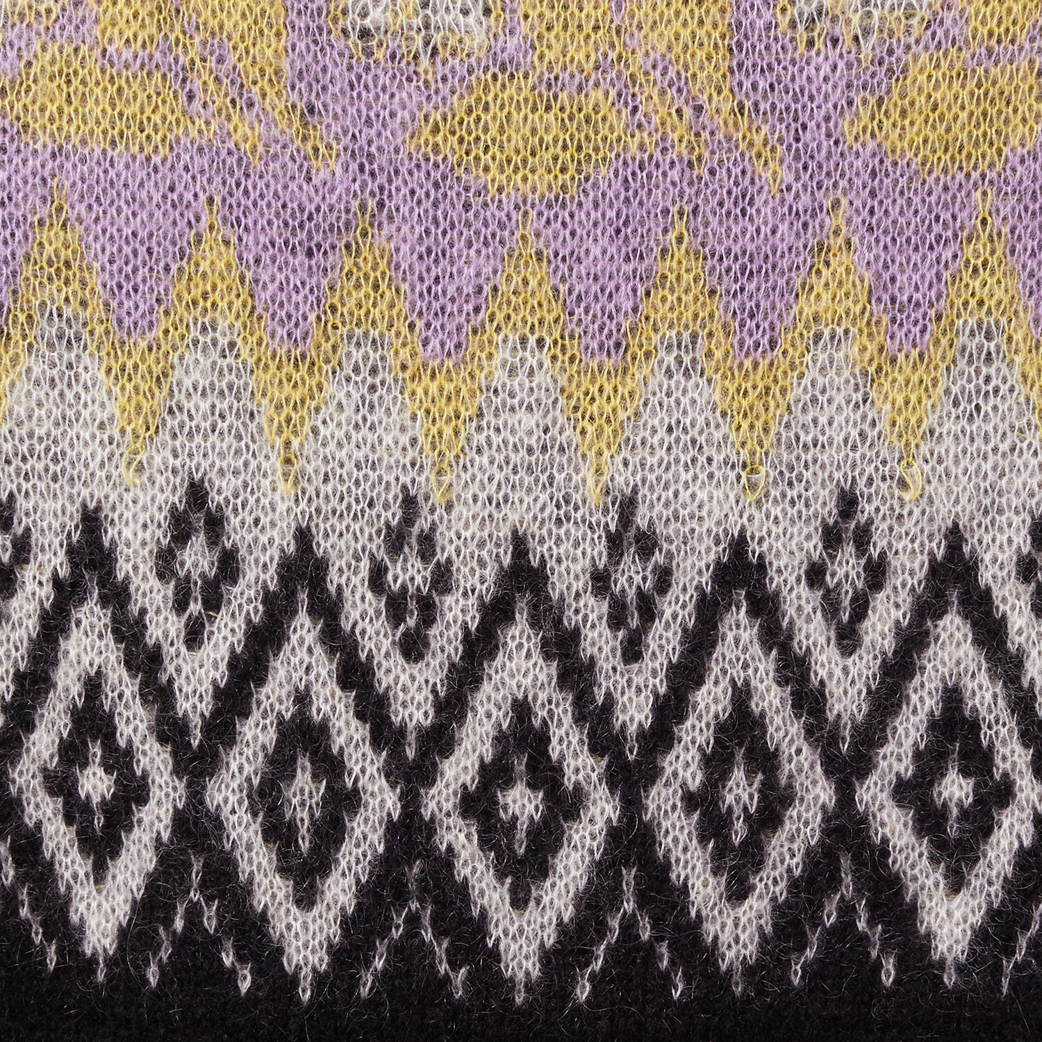 La Doublej Slope Fair Isle Sweater In Black In Black & Lilac