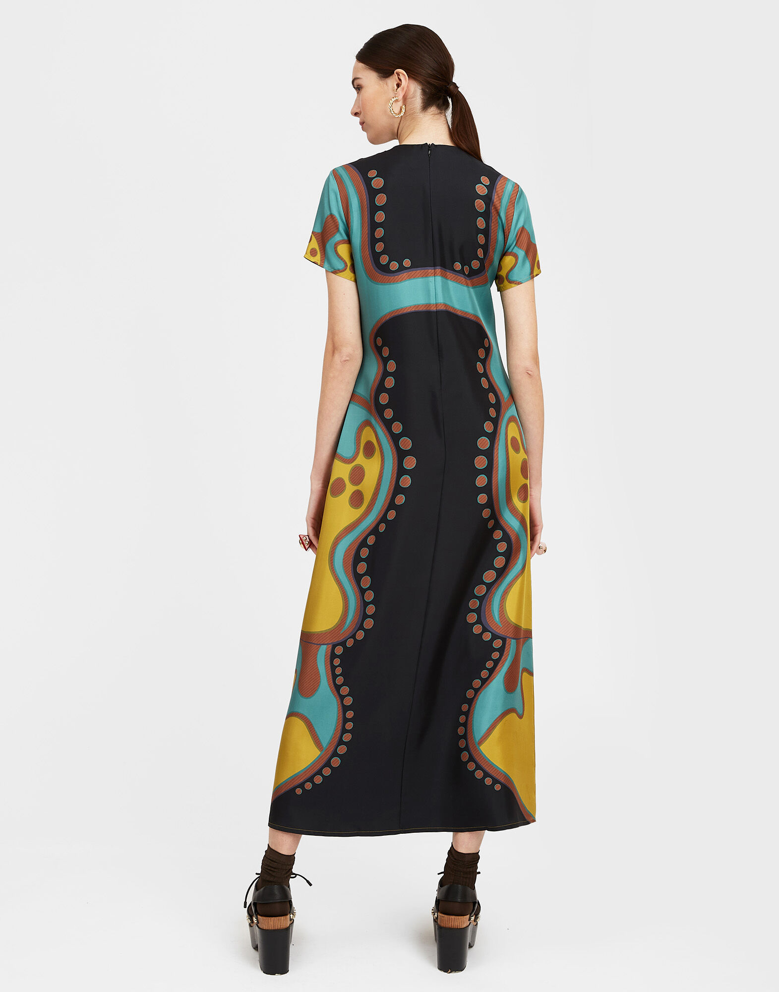 La DoubleJ Swing Dress Spritz Plac&eacute;e Black DRE0128SIL006SPR04BL01