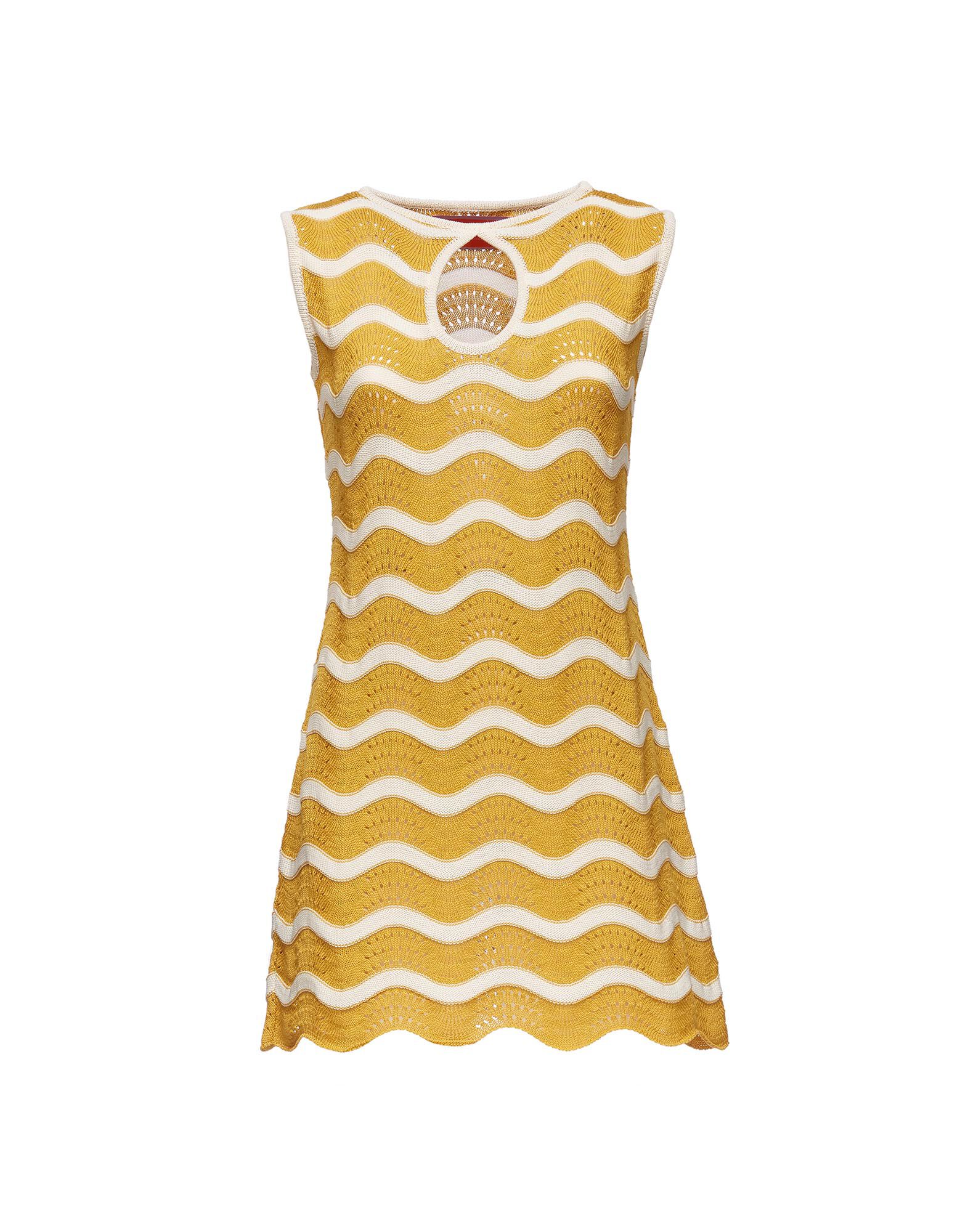 La DoubleJ Wavy Mini Dress Avorio / Giallo DRE0502KNI078VA159WH04