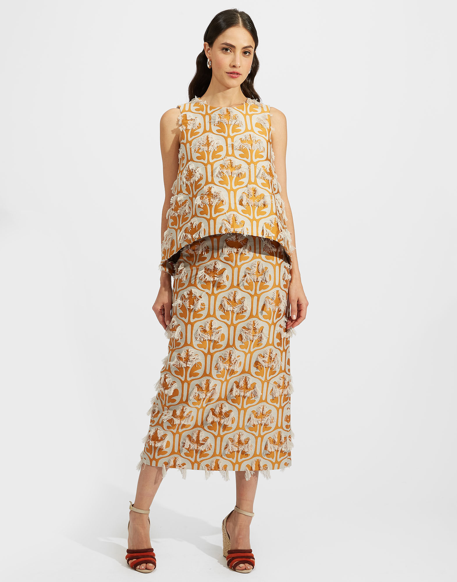 La DoubleJ Pencil Skirt Grove Ocra/Ghiaccio SKI0011JCQ043GRV02OR06