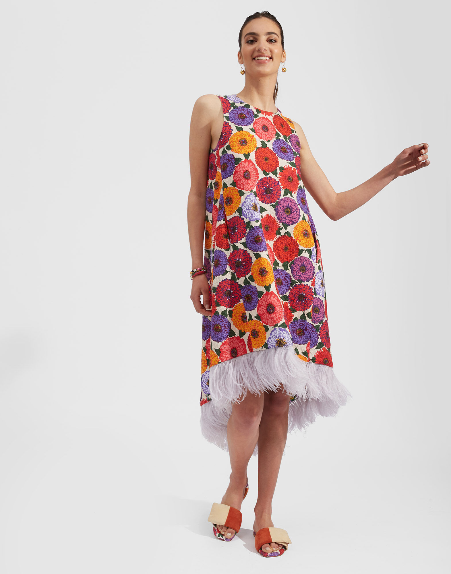 La DoubleJ La Scala High Dress (With Feathers) Zinnie DRE0211COT005ZIN0001