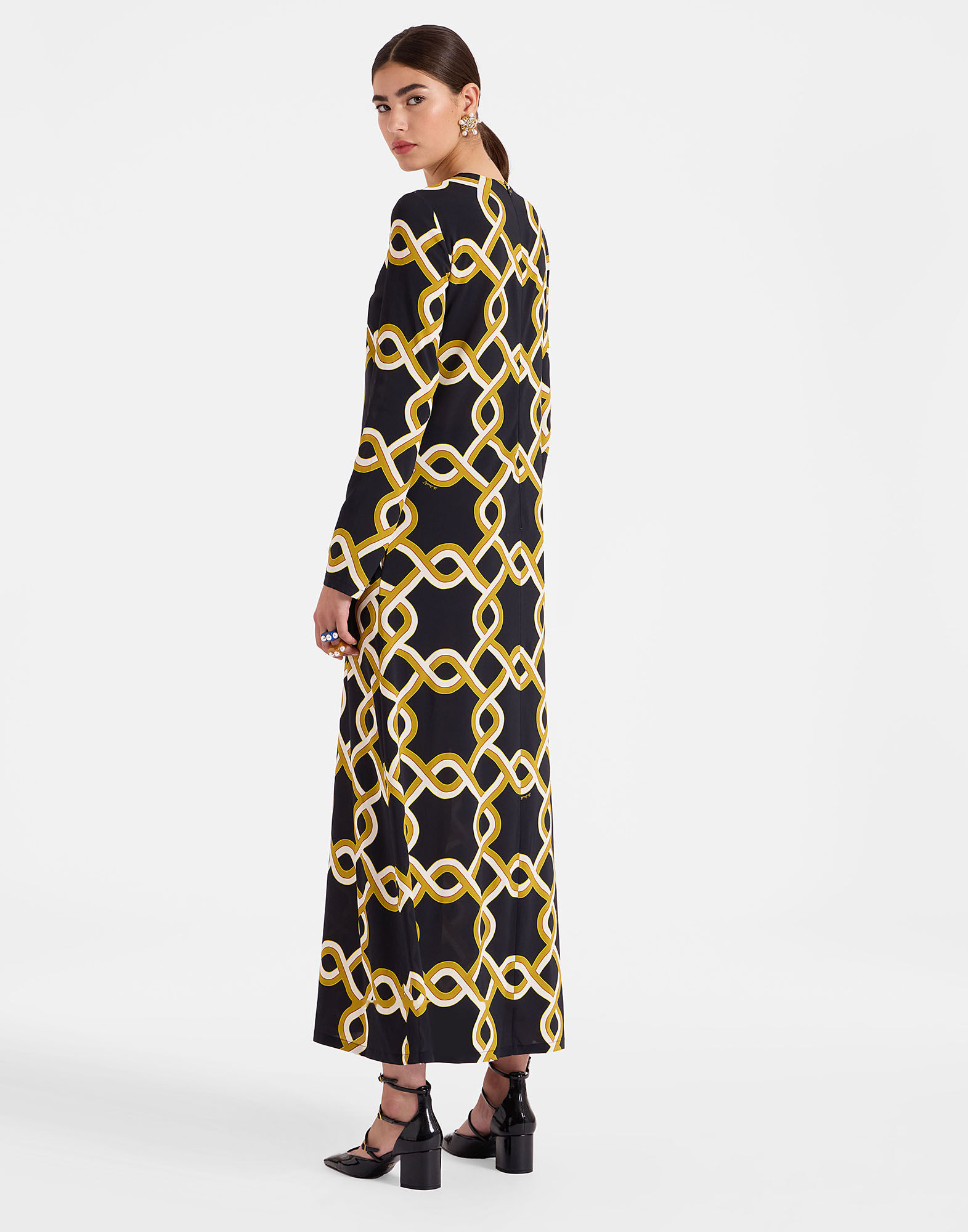 La DoubleJ Long Sleeve Swing Dress Tackle Black DRE0184VIS001TAC01BL01