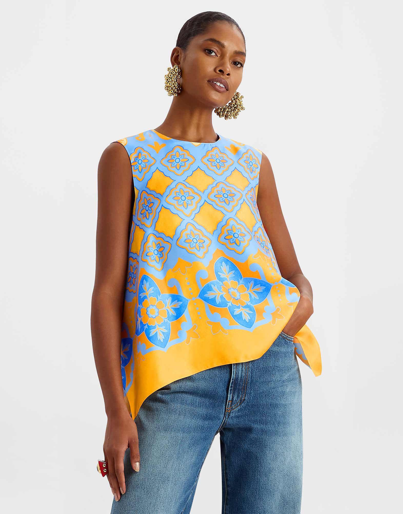 La DoubleJ San Carlo Top Partenope Light Blue TOP0092SIL001PRT01BU01