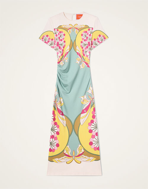 La DoubleJ Lela Dress Florette Plac&eacute;e Fuchsia DRE0922JER067FLO08PI03