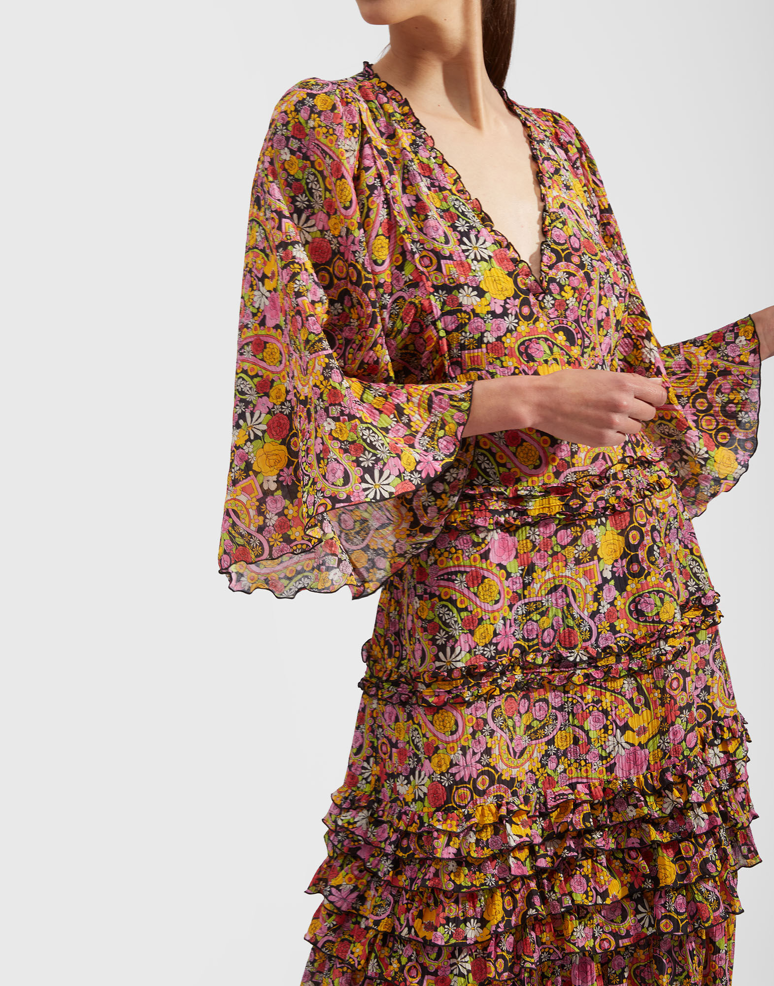 La DoubleJ Jeanne Dress Tripping Nero DRE0376CRE006TRG0002