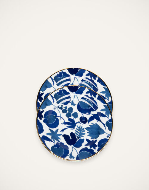 La DoubleJ Dessert Plate Set of 2 Wildbird Blu/Bianco DIS0023CER001CER0018