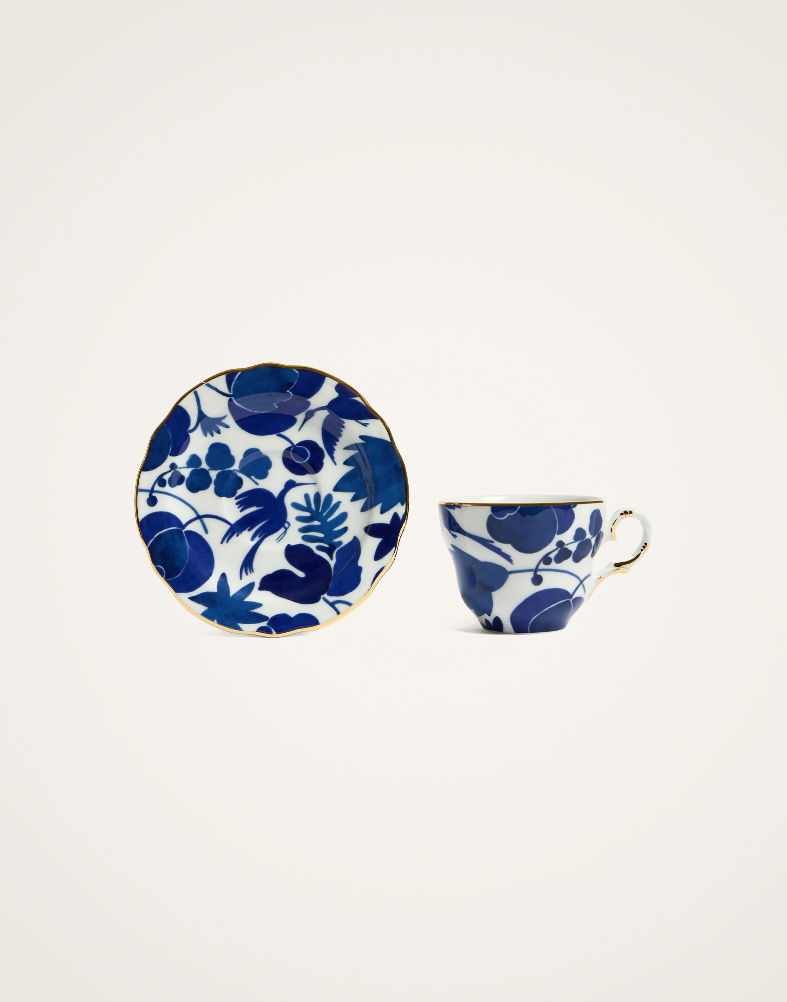 La DoubleJ Mama Tea Cup Set Of 2 Wildbird Blue CUP0006CER001BIR01BU03