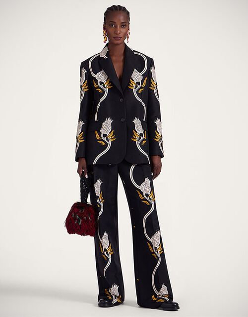 La DoubleJ Let Loose Pants Melograno Black & White TRO0149CAD001MEL01BL03