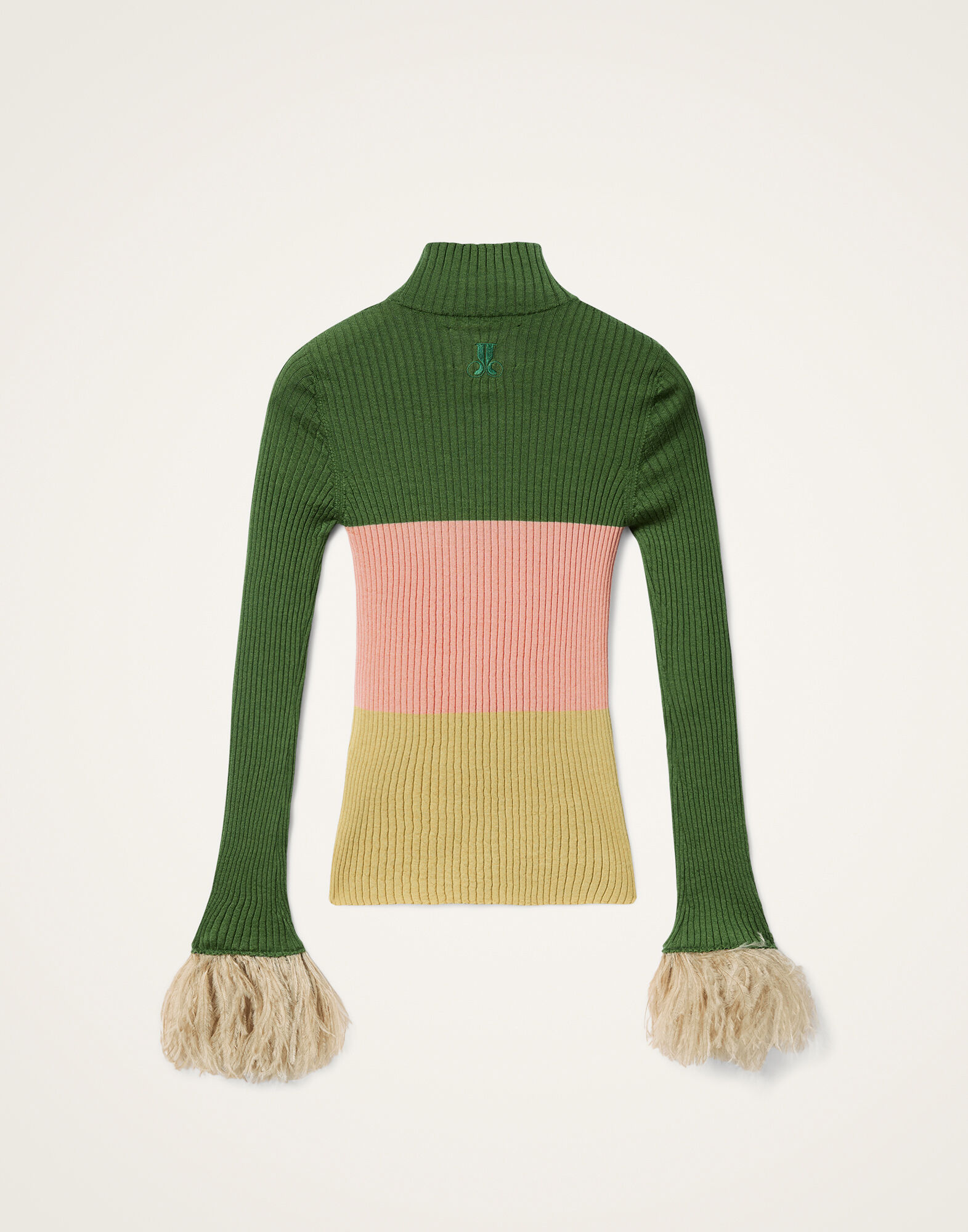 La DoubleJ High Kick Top Color Block Military Green & Pink PUL0167KNI091VA412GR02