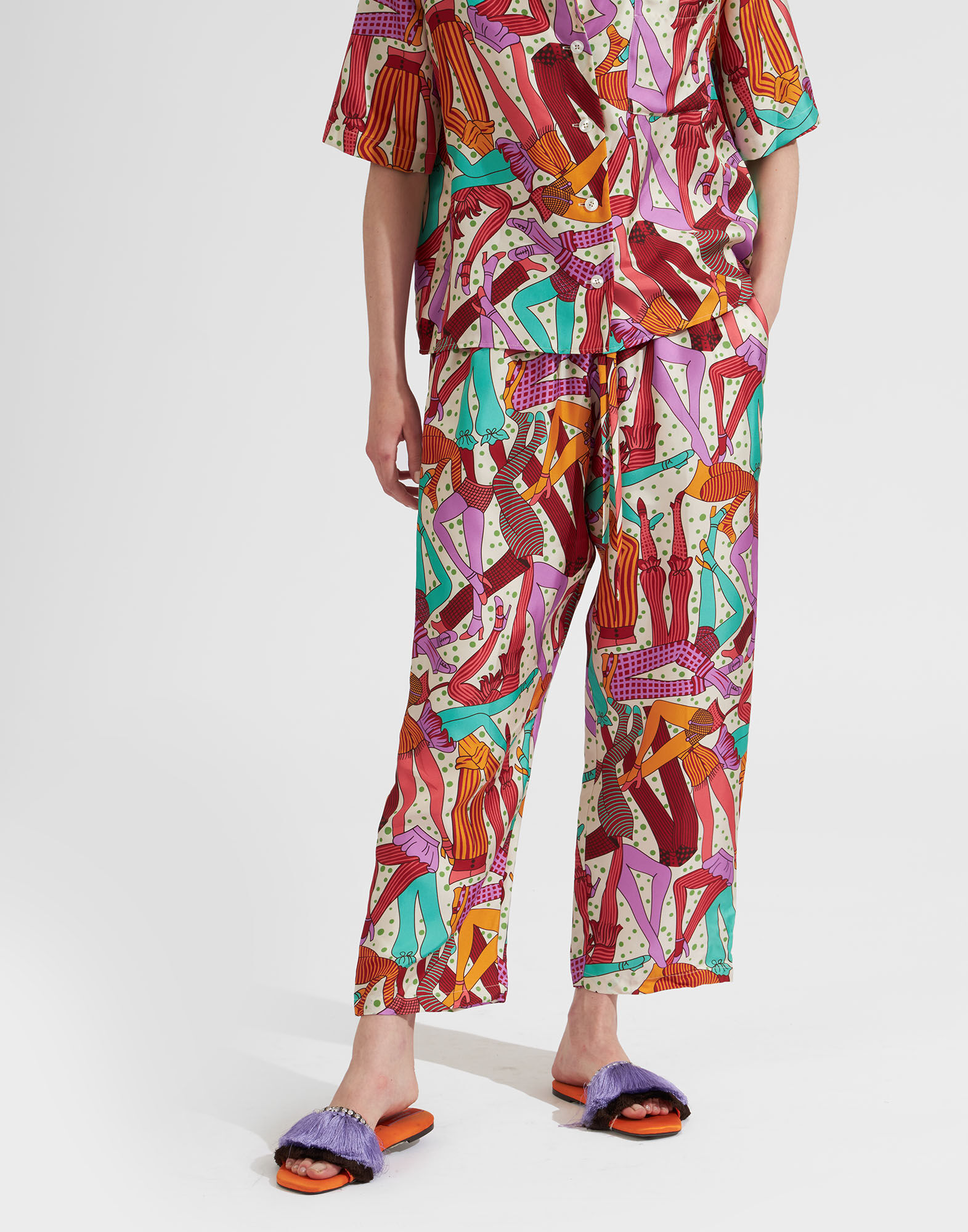 La DoubleJ Drawstring Pants Smartypants TRO0053SIL001SMA01BU08