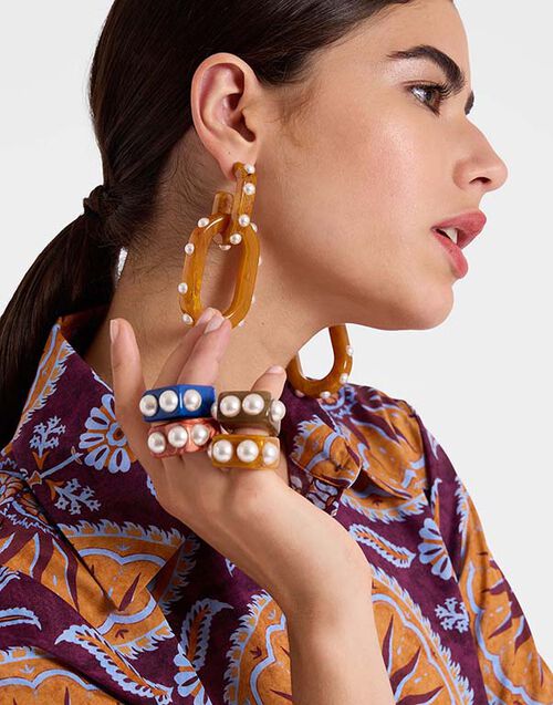 La DoubleJ Nefertiti Ring Solid Royal Blue RIN0007POL007SOLIDBU09