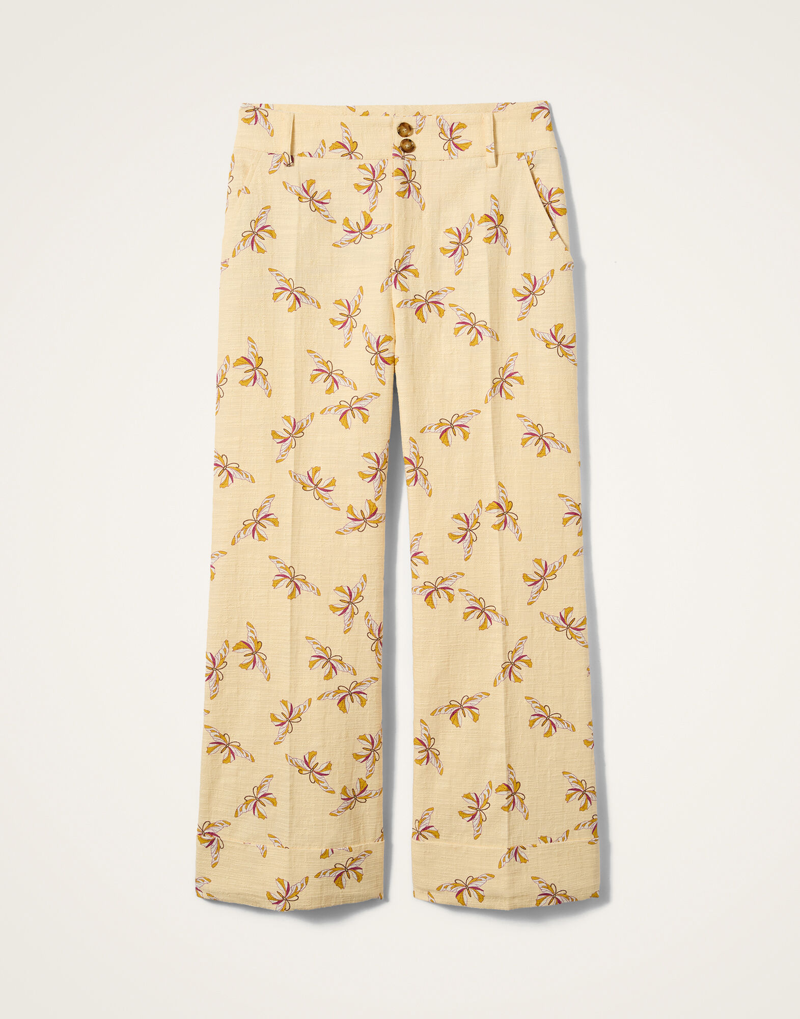 La DoubleJ Hendrix Pants Farfalla Buttercream TRO0014COT005FAR08WH09