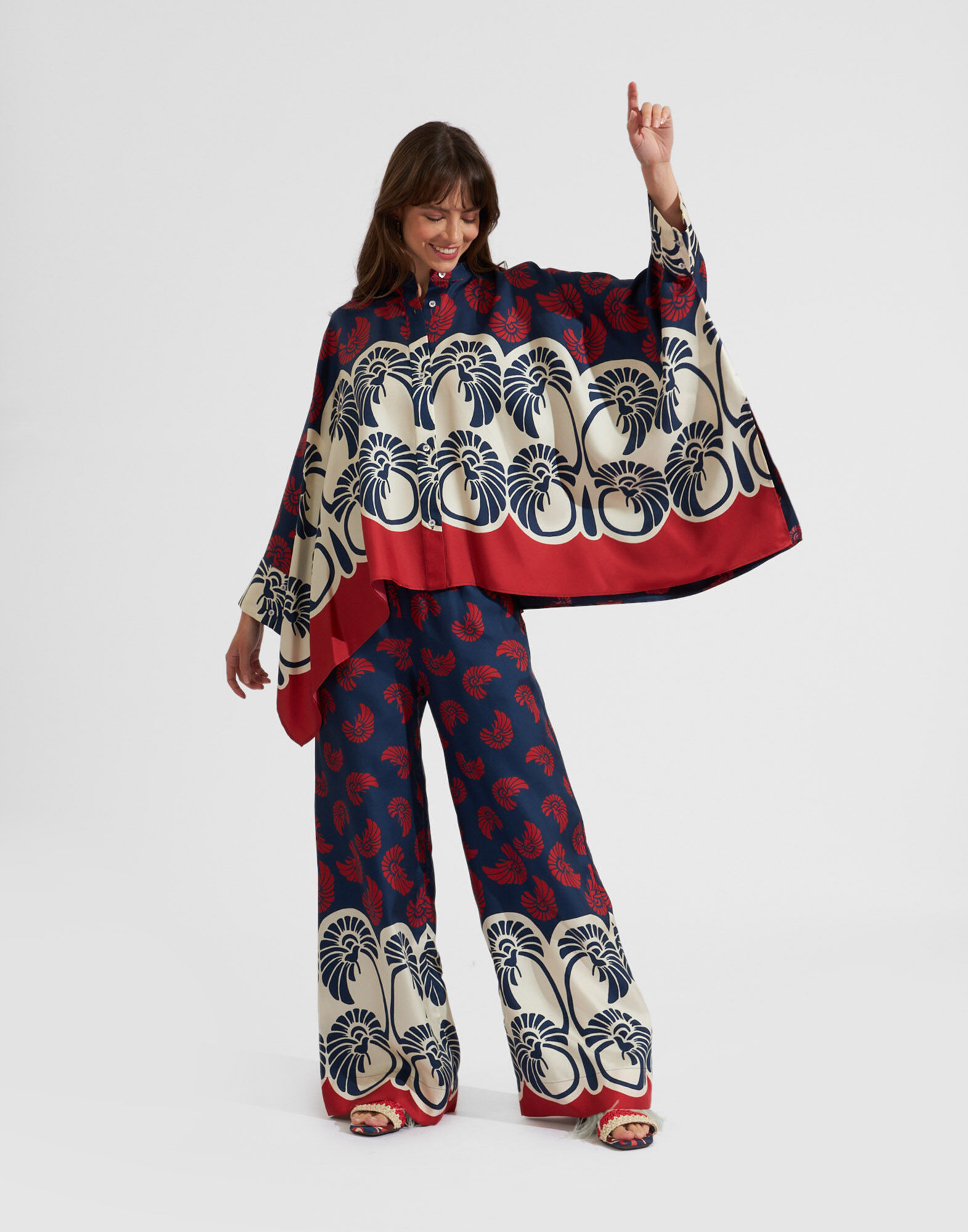 La DoubleJ Foulard Shirt Palmetto Plac&eacute;e SHI0075SIL001PIG01BU06