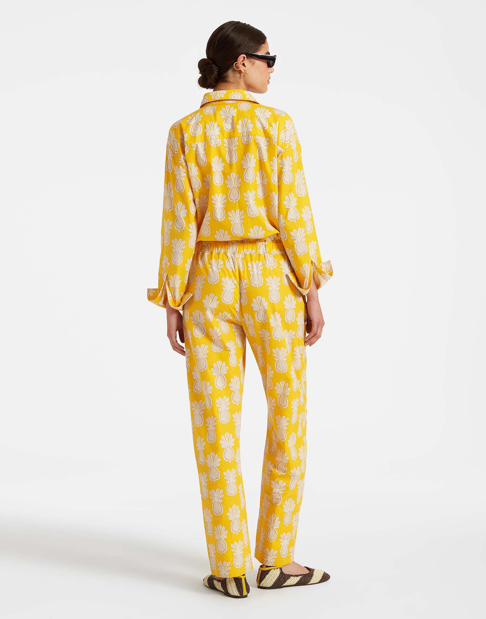 La DoubleJ Aviator Jumpsuit Pineapple Sunflower DRE0489COT039PNP20YE02
