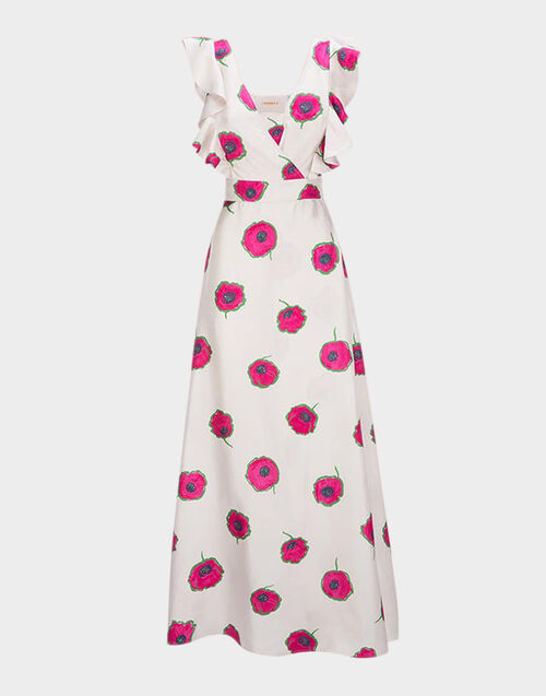 LaDoubleJ Wedding Guest Dress Papaveri DRE0035SIL001PAP0001