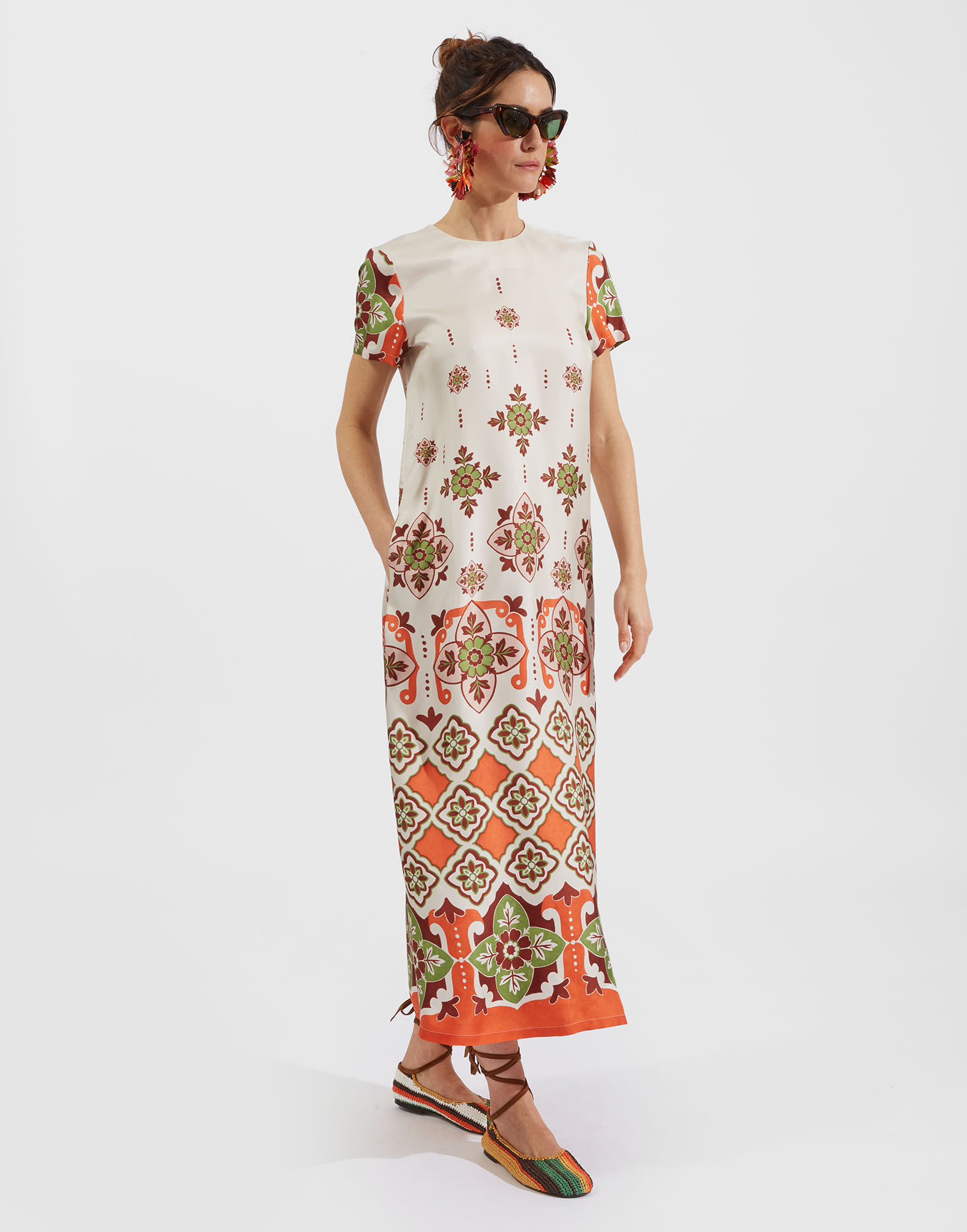 La DoubleJ Swing Dress Partenope Plac&eacute;e DRE0001SIL001PRT01OR02