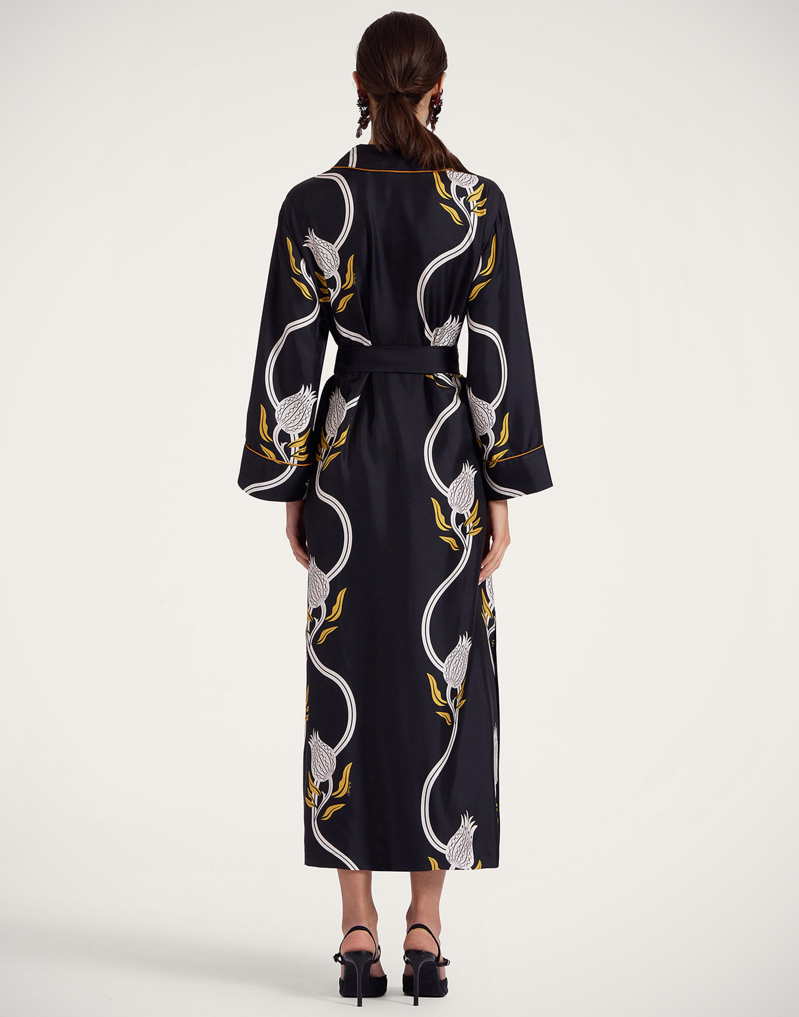 La DoubleJ Midnight Dress Melograno Black & White DRE0819SIL001MEL01BL03