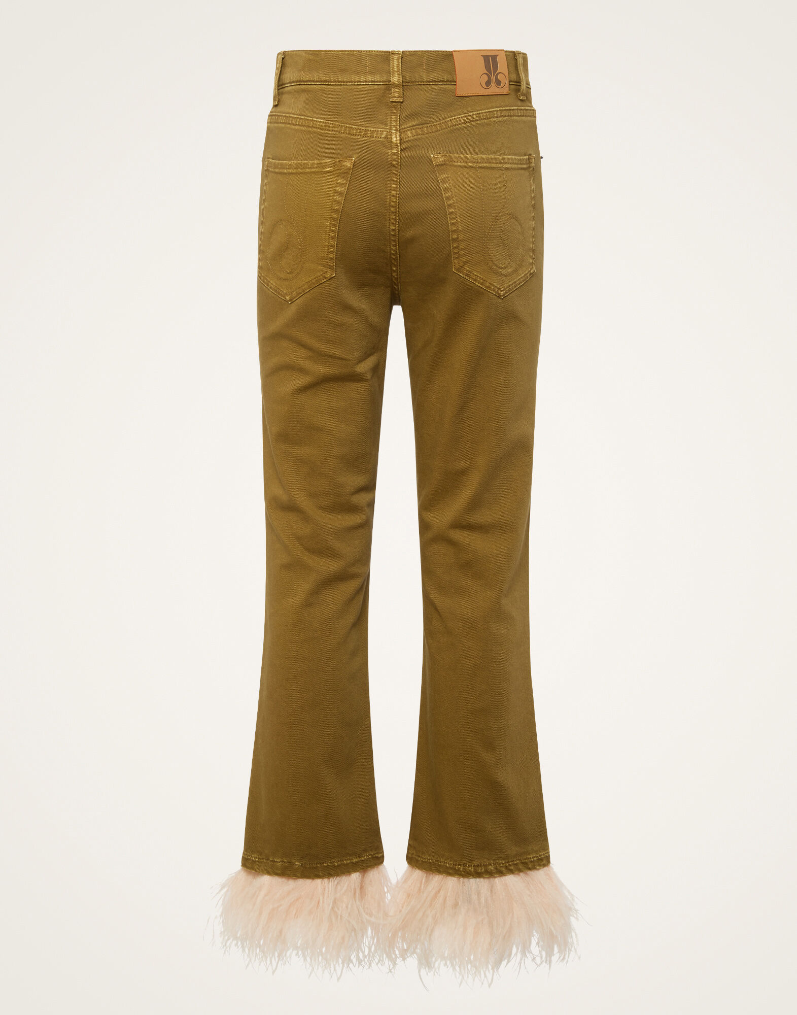 La DoubleJ Fancy Crop Jeans Khaki TRO0097DEN008SOLIDGR07