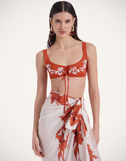 La DoubleJ Sunset Bikini Top Iris Plac&eacute;e Dark Orange SWI0046LYC006IRS07OR03