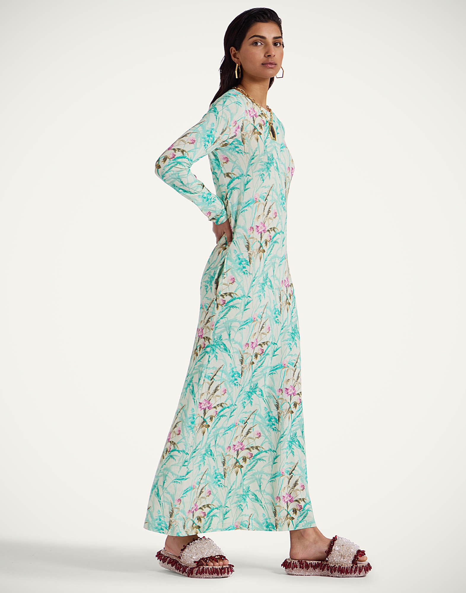 La DoubleJ Long Sleeve Swing Dress Heath Mint DRE0831JER027HEA01GR11