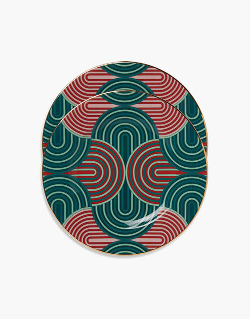 La DoubleJ Dinner Plates Set Of 2 Slinky Green DIN0002CER001SLI05GR02