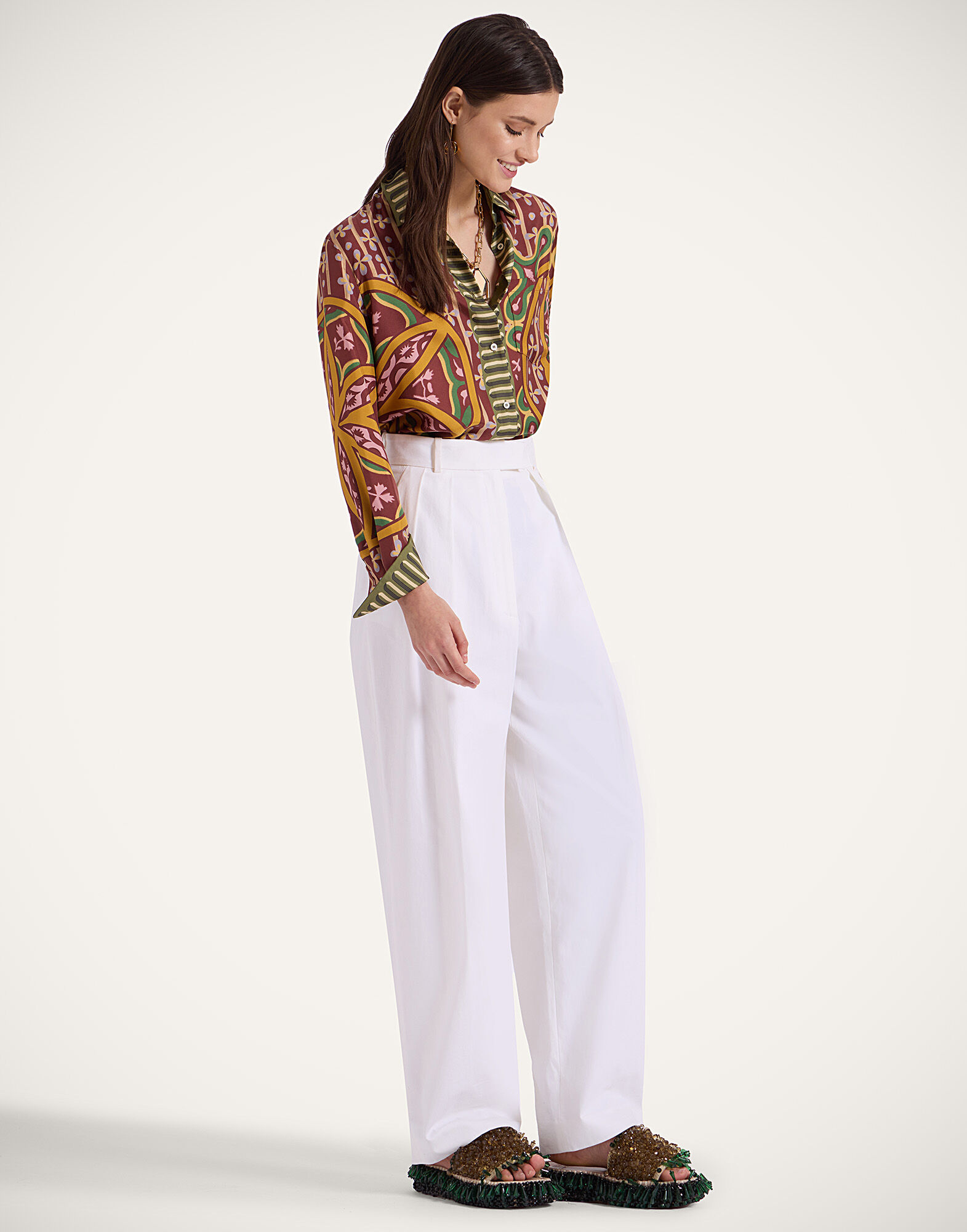 La DoubleJ Boy Shirt Eclipse Plac&eacute;e Yellow SHI0040SIL006ECL05YE02