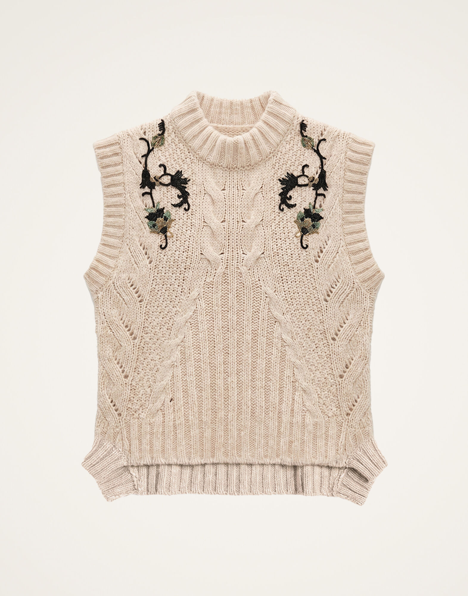 La DoubleJ Cameo Vest Solid Ecru PUL0405KNI215SOLIDBR05