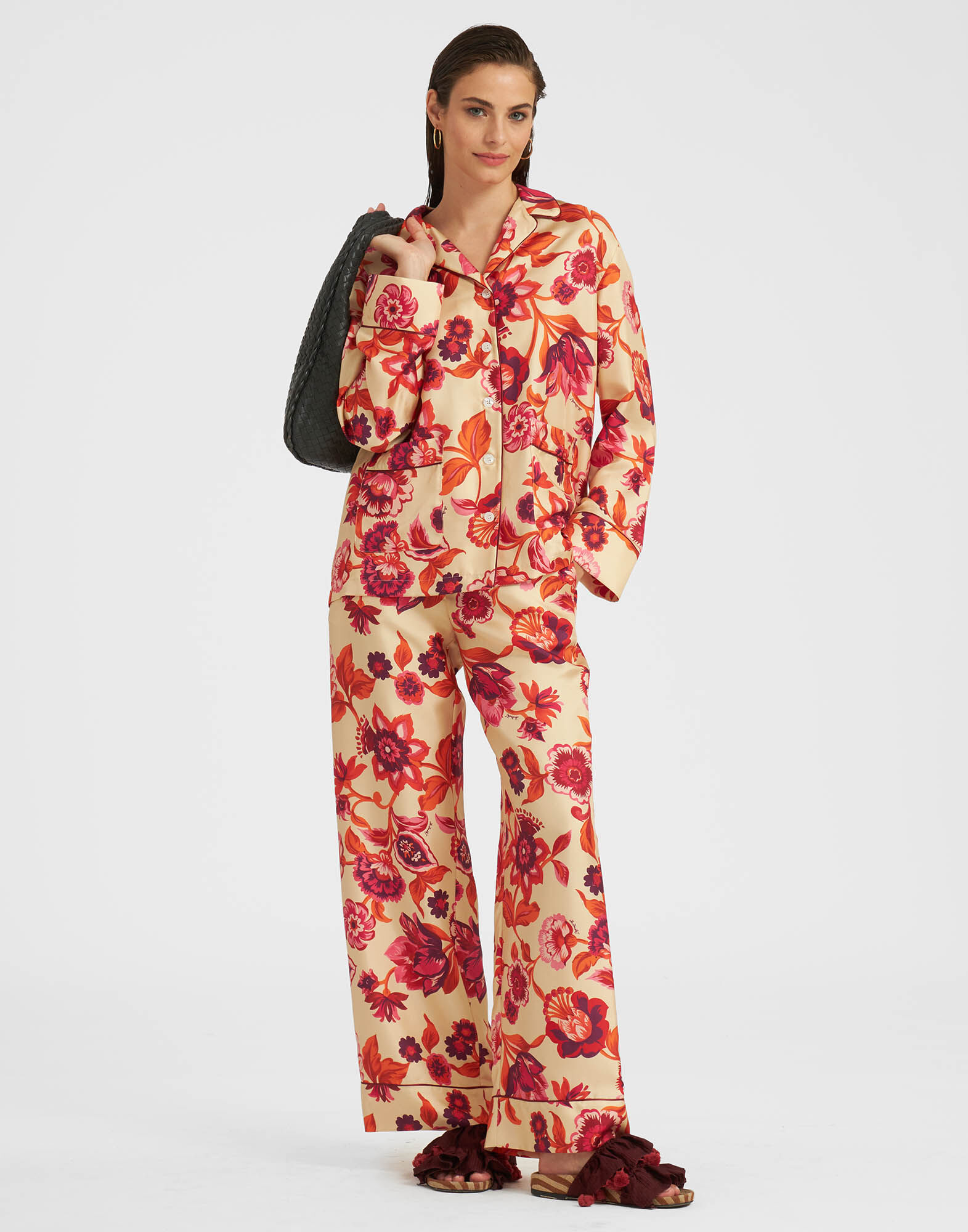 La DoubleJ Pajama Pants Hottie Cream TRO0116SIL001HOT01WH03