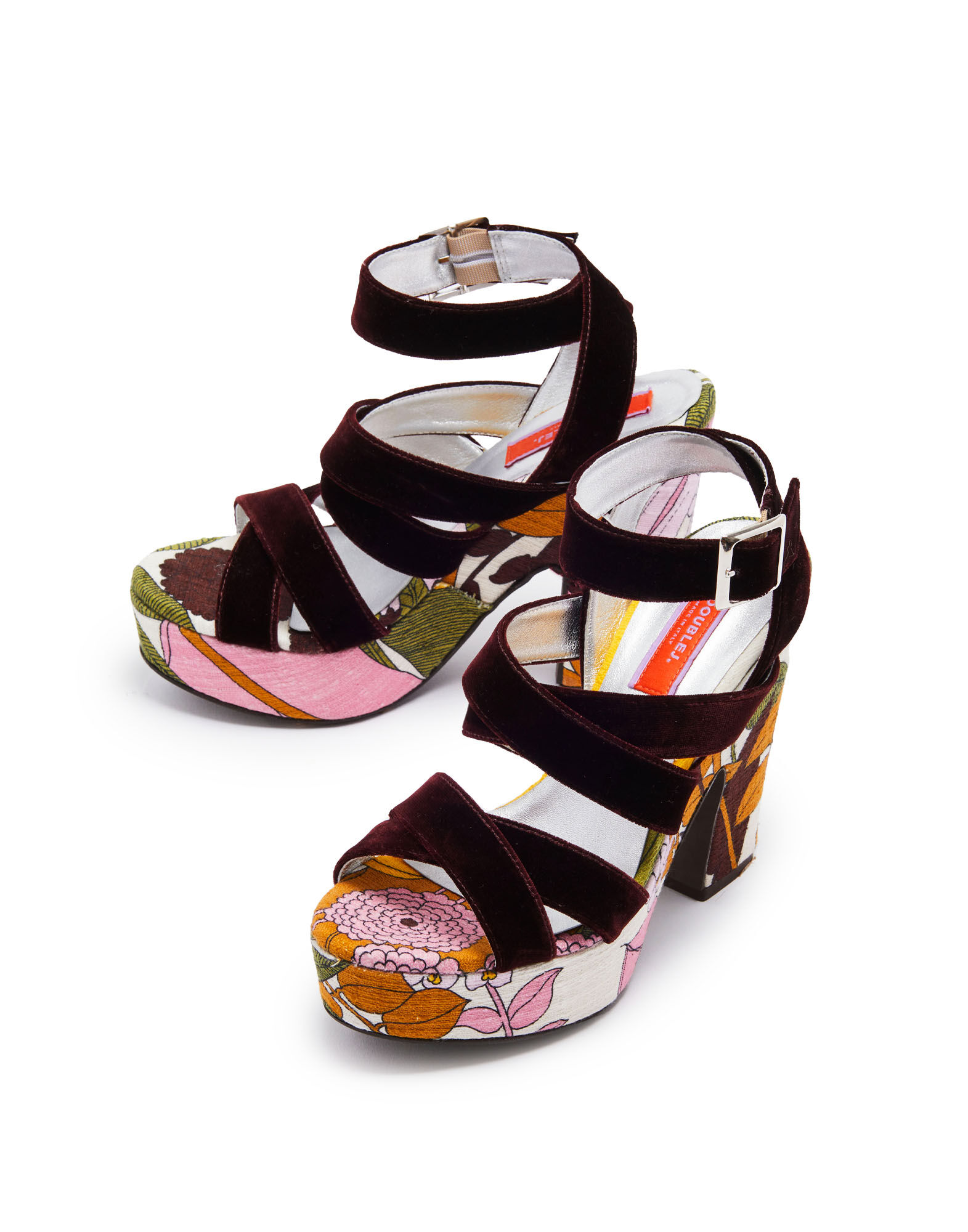 La DoubleJ Medal Wedge Big Flower Rose SHO0079COT005BFL03PI01