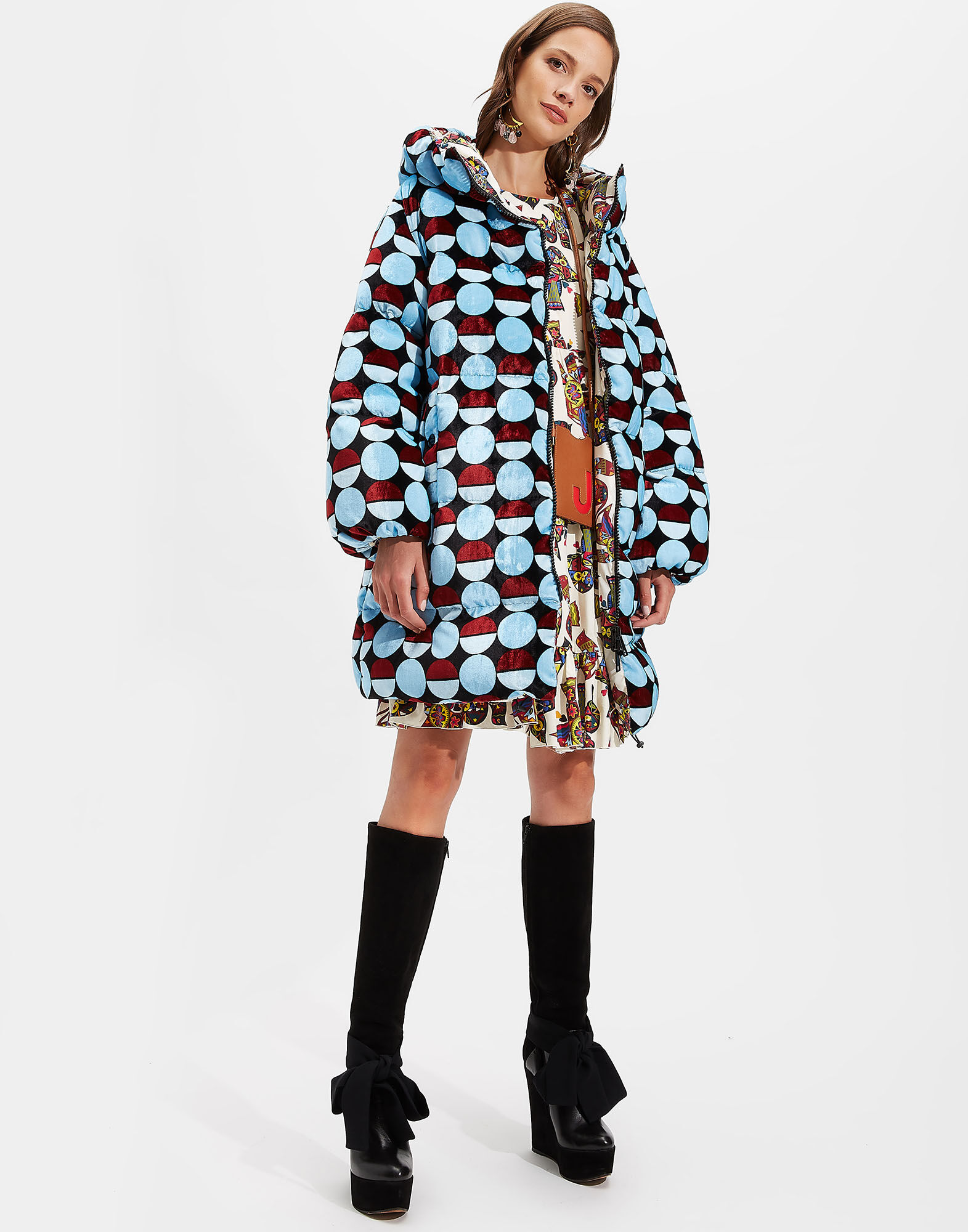 LaDoubleJ Reversible Cocoon Puffer Sfere Azzurro DOW0004VEL004SFE0003