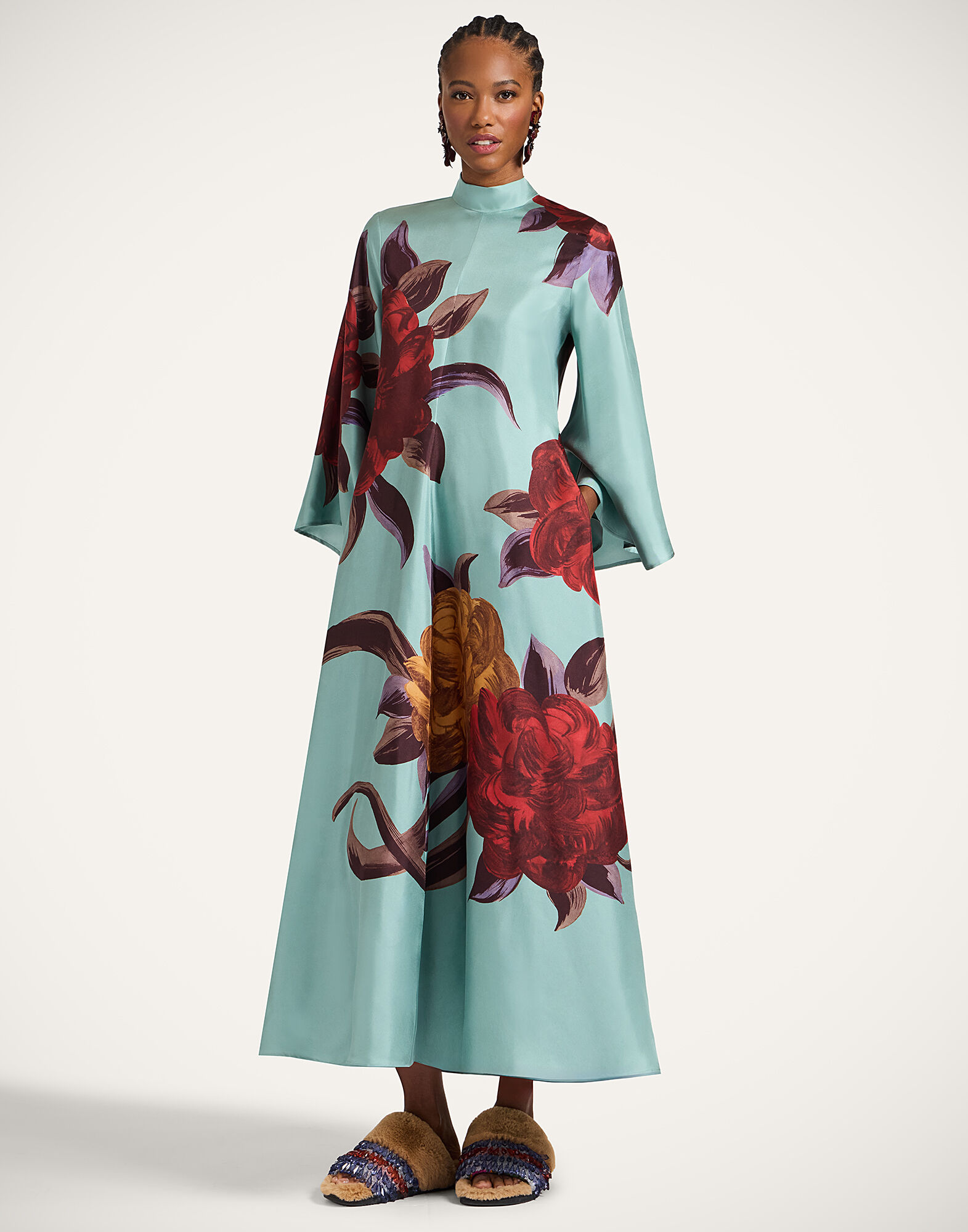 La DoubleJ Magnifico Dress Peony Plac&eacute;e Light Blue DRE0232SIL001PEO06BU01