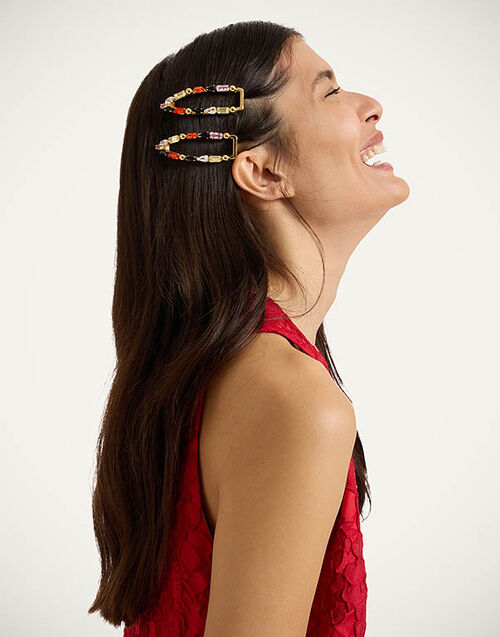 La DoubleJ Crystals Hair Clip Solid Lilac CLI0003BRA005SOLIDPU02