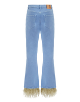La DoubleJ Fancy Crop Jeans &#40;With Feathers&#41; Light Blue TRO0097DEN001SOLIDBU01