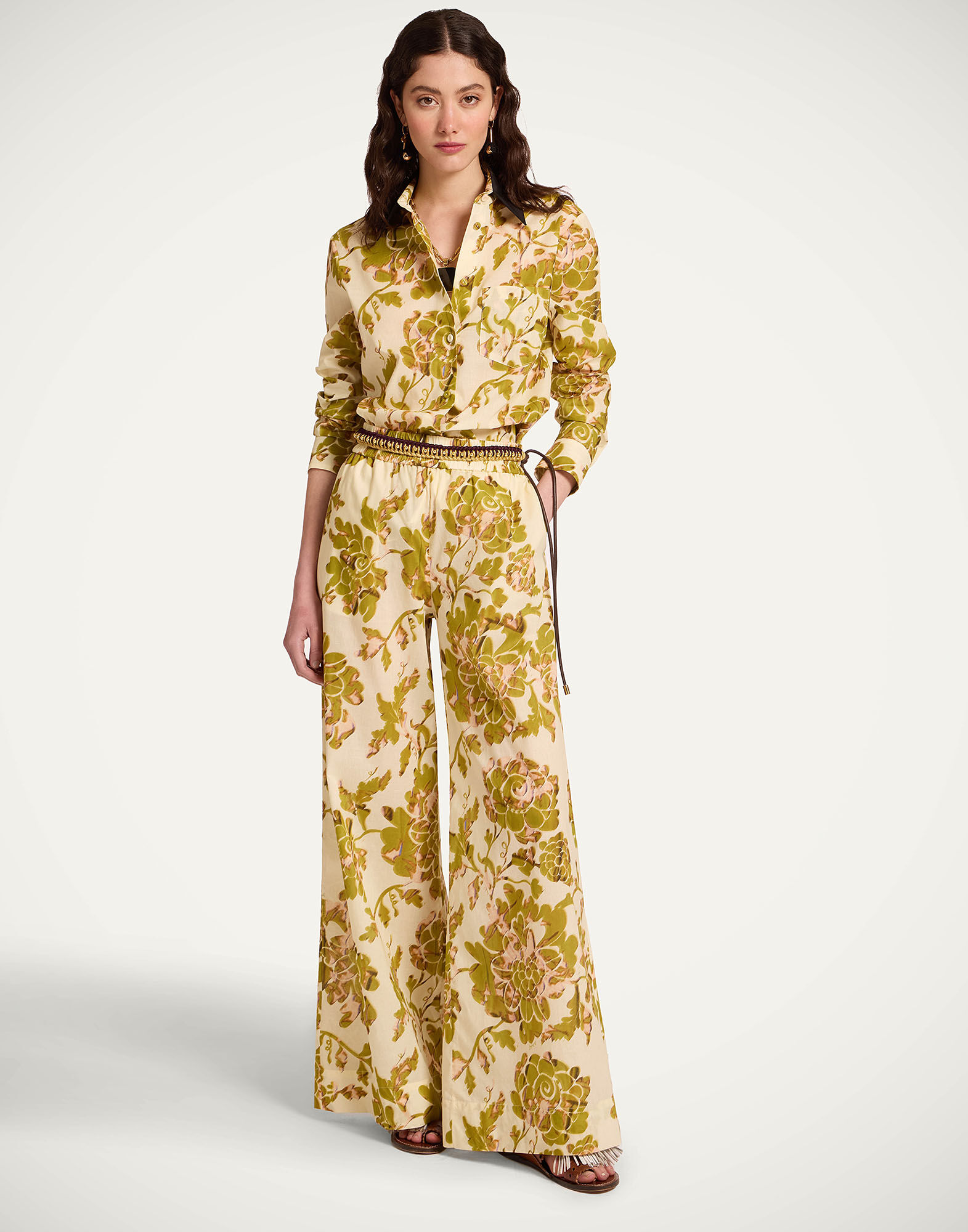 La DoubleJ Palazzo Pants Oasis Green TRO0003COT088OAS01GR02