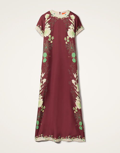 La DoubleJ Swing Dress Woodland Placée Burgundy DRE0128SIL006WOD01RE02