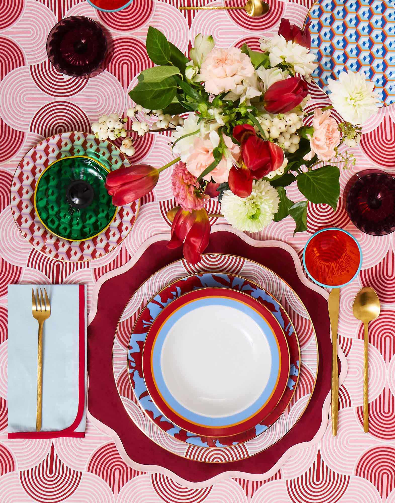 La DoubleJ Large Napkins Set Of 2 Rainbow Celeste NAP0010LIN006RAI0022